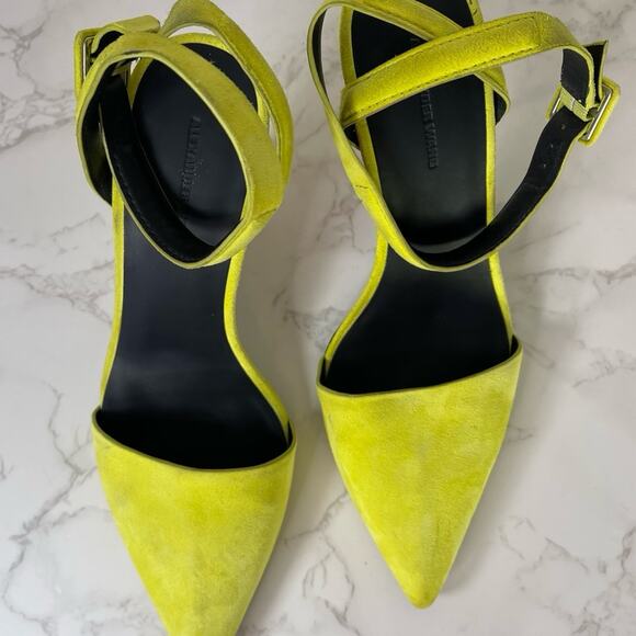 Alexander Wang Lovisa Suede Ankle Wrap Pump in Citrine 38.5 - Picture 8 of 12